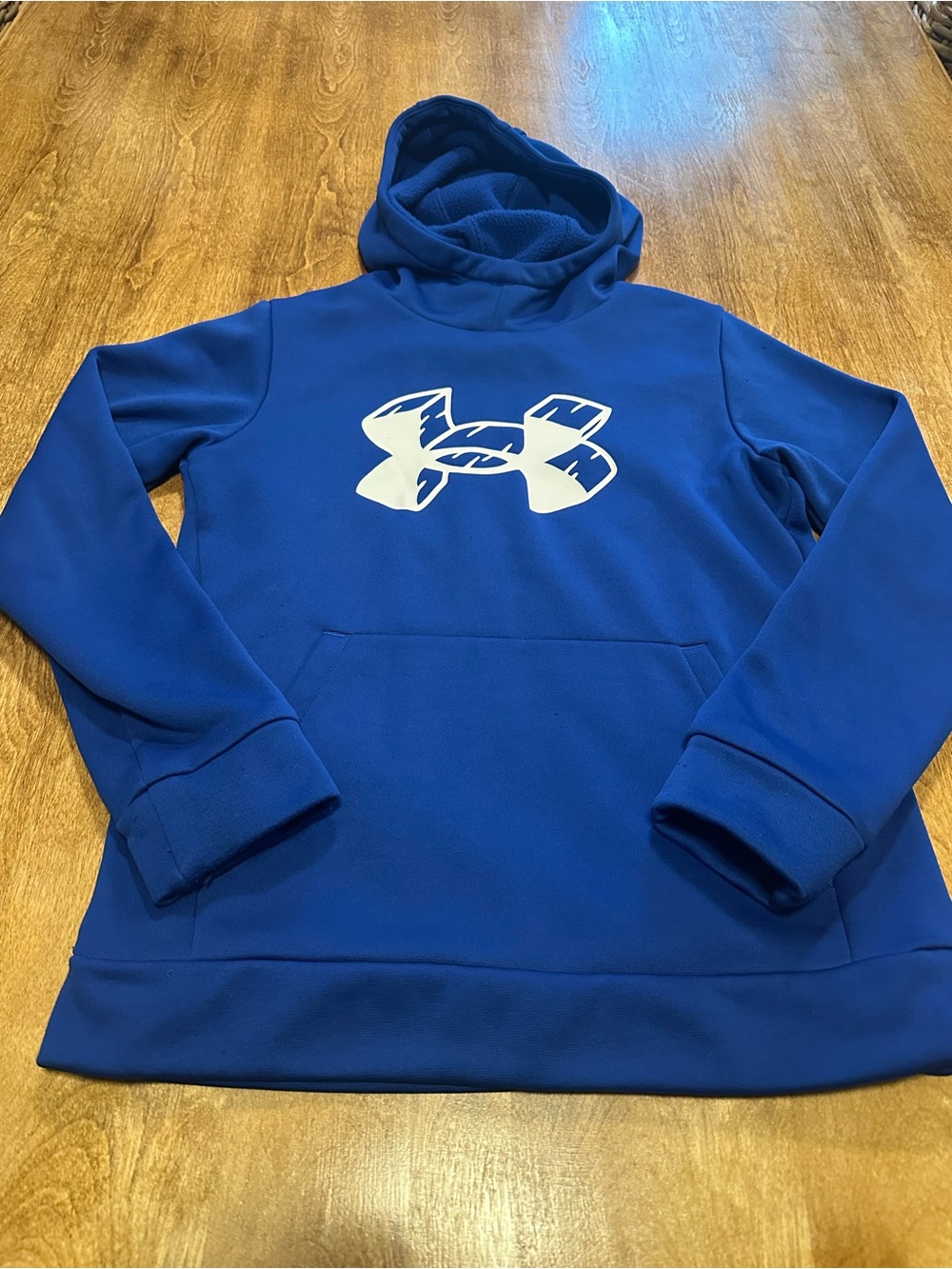 Under Armour Bright Blue Kids' Pullover Hoodie with White Logo